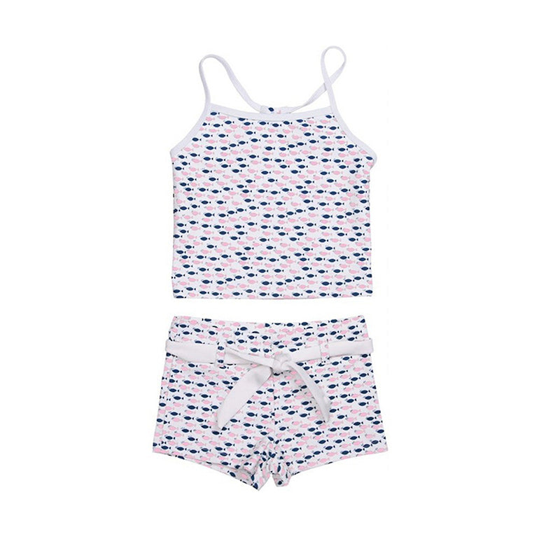 Tankini | Pink & Blue Fish