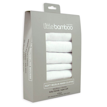 Baby Bamboo Muslin Wash Cloths | Set of 6